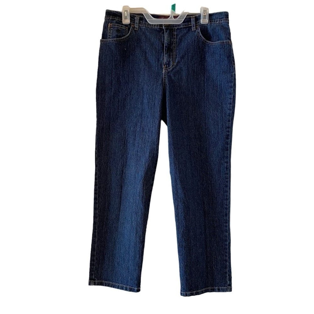 Gloria Vanderbilt Amanda size 14 short denim jeans classic 5 pocket straight leg